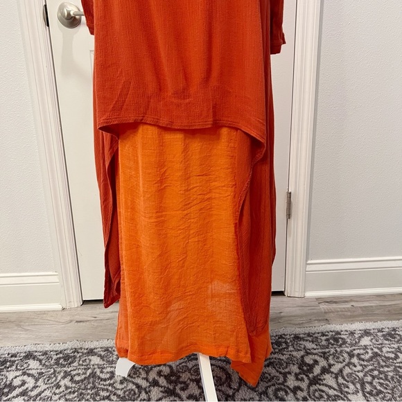 Hanyi Fushi Bohemian Raglan Style Two Tiered Loose Fit Long Sleeve Dress Medium - Picture 3 of 10